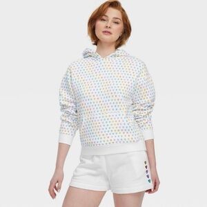 Roller Rabbit x Target Disco Hearts Wave Hooded Pullover Size Small